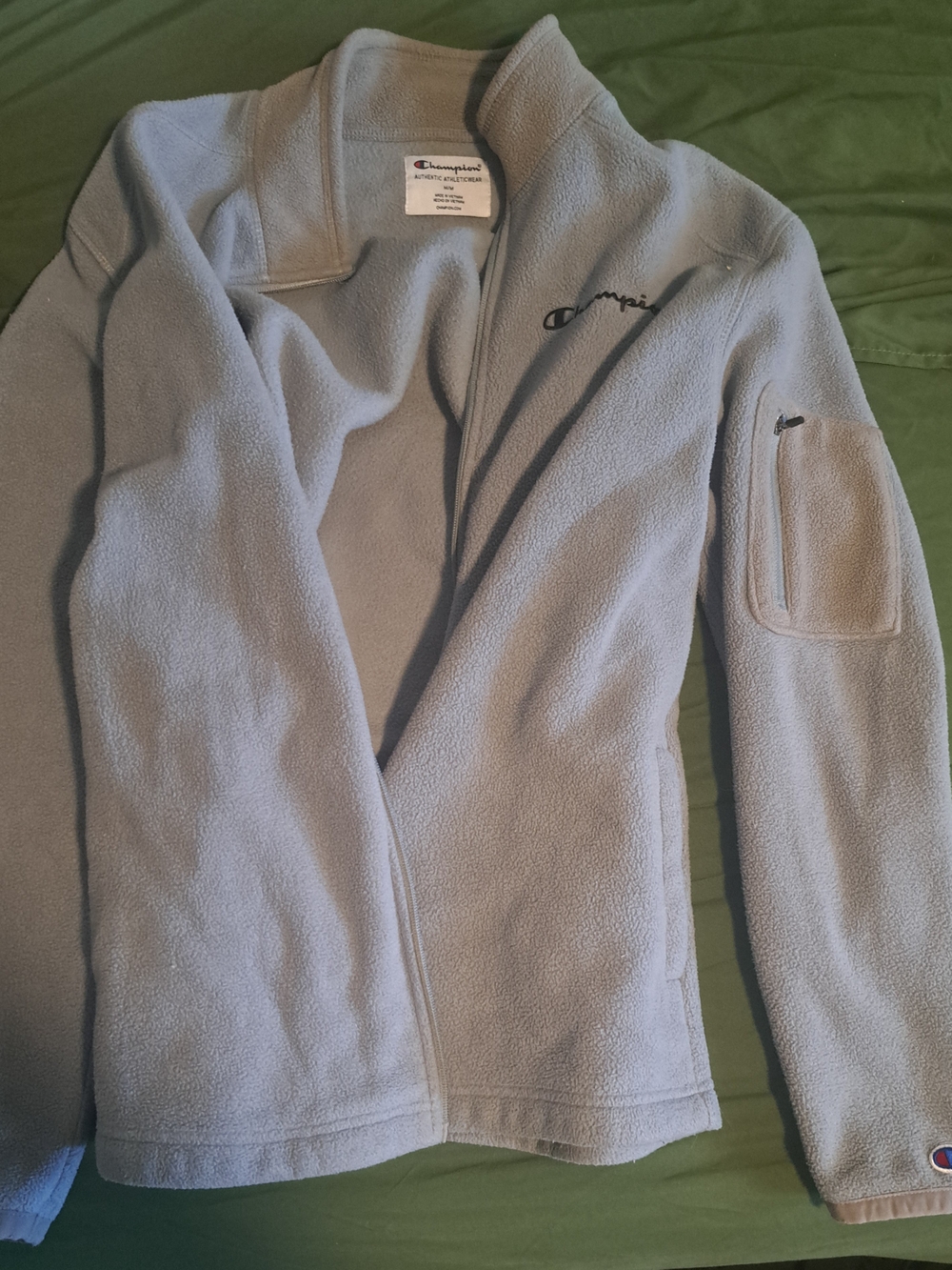Champion Women's Light Gray Teddy Fleece Jacket